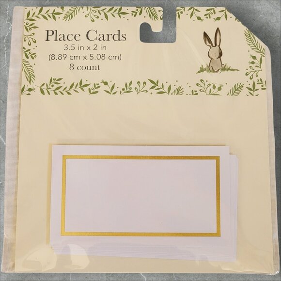 Gold Foil & White Place Cards 80 ct Flat‎ Elegant All Occasion Wedding Easter - Picture 2 of 3
